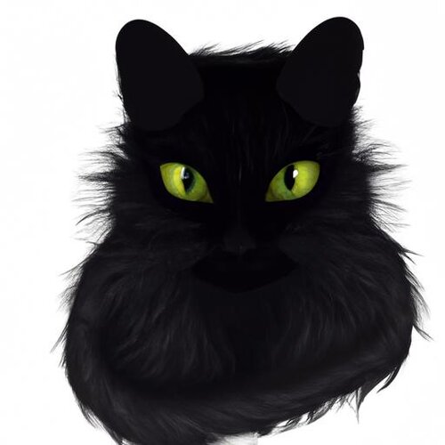 Create a realistic and cute black cat with bright green eyes and fluffy fur. (1).jpg