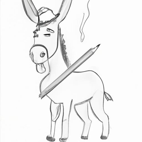 Draw a picture of a donkey wearing a hat and being cooked with a pencil. (1).jpg