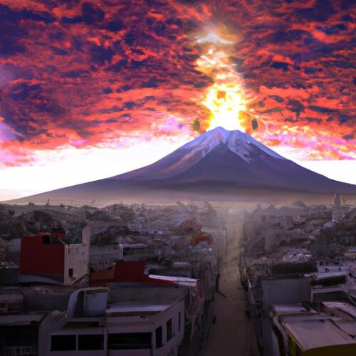 Imagen hiperrealista del volcan Misti erupcionando en la ciudad de Arequipa (1).jpg