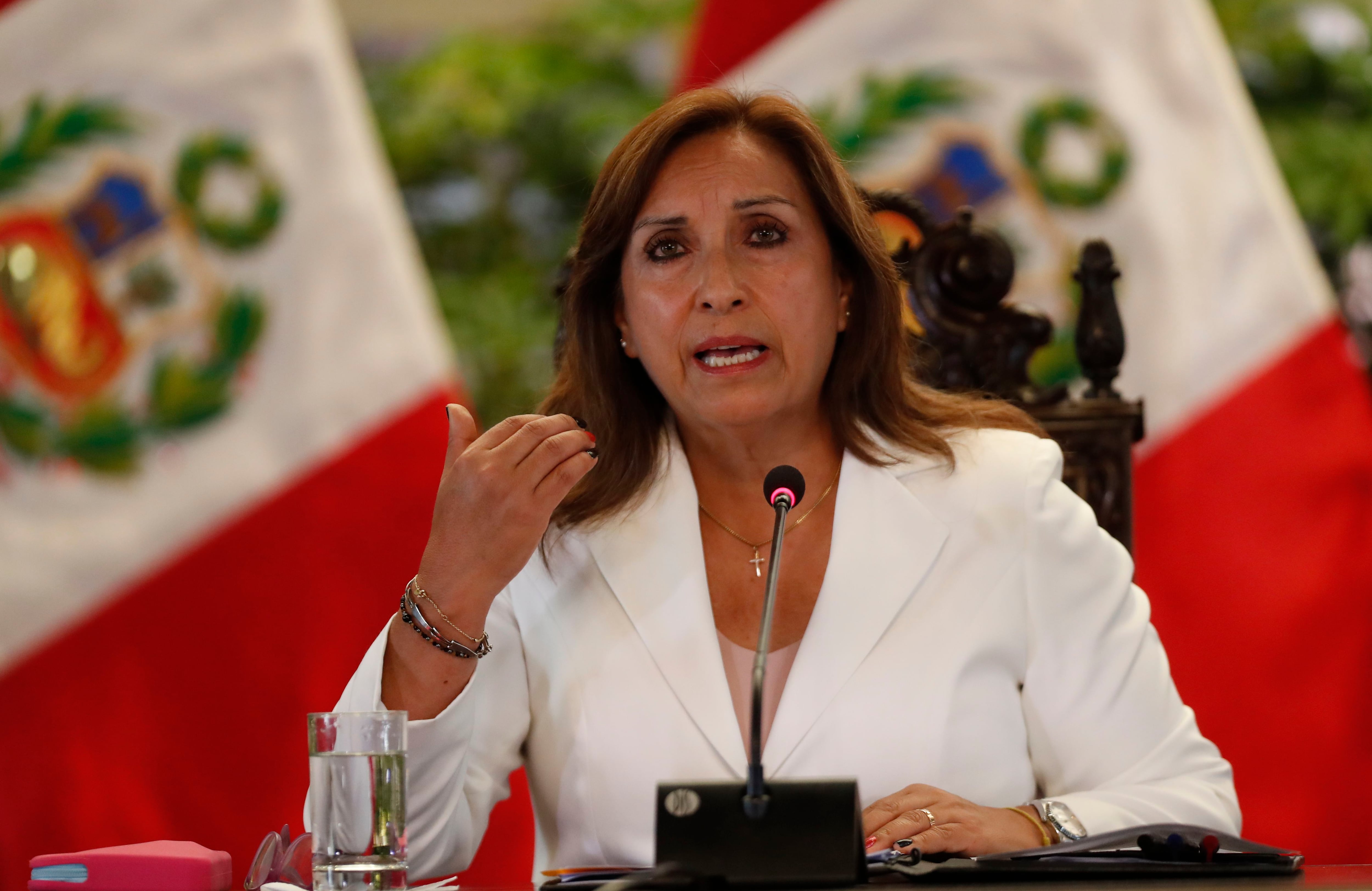 La presidenta del Perú, Dina Boluarte, en una fotografía de archivo. EFE/Paolo Aguilar