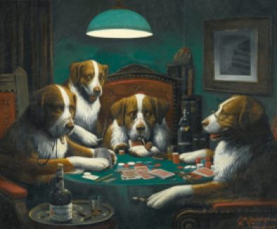 Perros jugando al póker (
